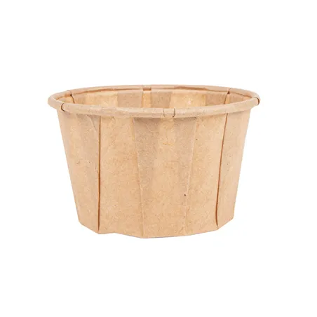 POTS TRAITEUR PAPIER PLISSÉ PFAS FREE 60 ML 80 G/M2 Ø5,5/3,9x3,5 CM NATUREL PARCH.INGRAISSABLE (250 UNITÉ)