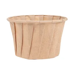 POTS TRAITEUR PAPIER PLISSÉ PFAS FREE 100 ML (3,2 oz) 80 G/M2 Ø6,6/5x4,2 CM NATUREL PARCH.INGRAISSABLE (250 UNITÉ)