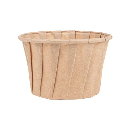 POTS TRAITEUR PAPIER PLISSÉ PFAS FREE 100 ML (3,2 oz) 80 G/M2 Ø6,6/5x4,2 CM NATUREL PARCH.INGRAISSABLE (250 UNITÉ)