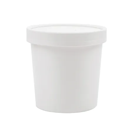 RÉCIPIENTS + COUVERCLES  360 ML - 12 oz 300 + 18 PE G/M2 Ø9/7,2x8,4 CM BLANC CARTON (250 UNITÉ)