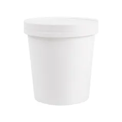 RÉCIPIENTS + COUVERCLES 480 ML - 16 oz 320 + 18 PE G/M2 Ø9,7/7,5x10 CM BLANC CARTON (250 UNITÉ)