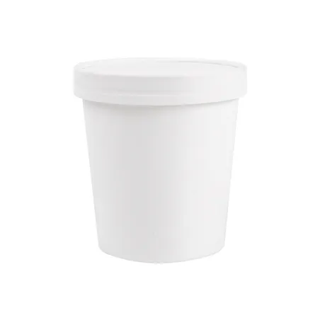 RÉCIPIENTS + COUVERCLES  480 ML - 16 oz 320 + 18 PE G/M2 Ø9,7/7,5x10 CM BLANC CARTON (250 UNITÉ)