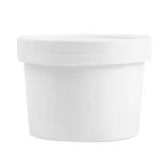 RÉCIPIENTS + COUVERCLES 240 ML - 8 oz 300 + 18 PE G/M2 Ø9/7,5x6 CM BLANC CARTON (250 UNITÉ)