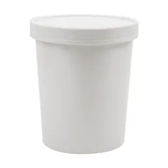 RÉCIPIENTS + COUVERCLES 960 ML - 32 oz 330 + 18 PE G/M2 Ø11,7/9,2x13,5 CM BLANC CARTON (250 UNITÉ)
