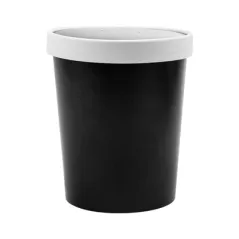 RÉCIPIENTS + COUVERCLES 960 ML - 32 oz 330 + 18 PE G/M2 Ø11,7/9,2x13,5 CM NOIR CARTON (250 UNITÉ)