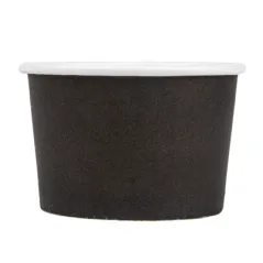 POTS À GLACES  120 ML 210 + 18PE G/M2 Ø 7,7x4,7 CM NOIR CARTON (2000 UNITÉ)