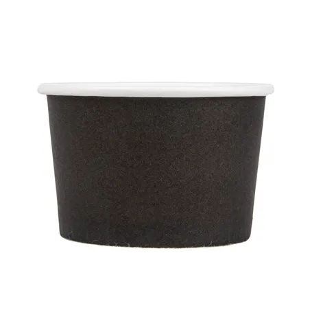 POTS À GLACES  120 ML 210 + 18PE G/M2 Ø 7,7x4,7 CM NOIR CARTON (2000 UNITÉ)