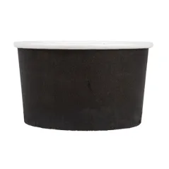 POTS À GLACES  180 ML 250 + 18PE G/M2 Ø 8,7x5,2 CM NOIR CARTON (2000 UNITÉ)
