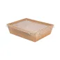 COMBO RÉCIPIENTS + COUVERCLES PET 700 ML 300 +20 PE G/M2 17x11,8x4,5 CM NATUREL KRAFT (200 UNITÉ) COMBO RÉCIPIENTS + COUVERCLES PET