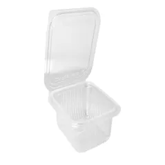 CONTENANTS AVEC CHARNIÈRE  500 ML 13,5x12,5x5,6 CM TRANSPARENT PLA (600 UNITÉ)