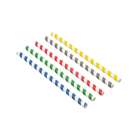 PAILLES DROITES À FRANGES PAPER  Ø1x20 CM ASSORTI PAPIER (2400 UNITÉ)