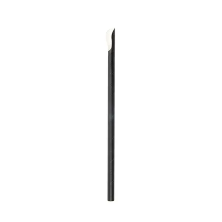 PAILLES AVEC CUILLÈRE SOUS SACHETS PAPER  Ø0,8x21 CM NOIR PAPIER (1000 UNITÉ)