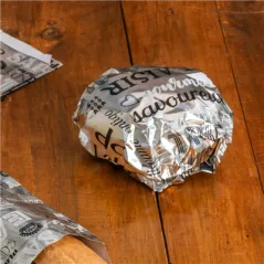 PAPIER INGRAISSABLE BASKET 'PAROLE' 35+20 G/M2 31x31 CM ARGENTE PARCHEMIN + ALUMINIUM (1000 UNITÉ)