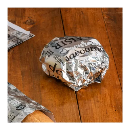 PAPIER INGRAISSABLE BASKET 'PAROLE' 35+20 G/M2 31x31 CM ARGENTE PARCHEMIN + ALUMINIUM (1000 UNITÉ)