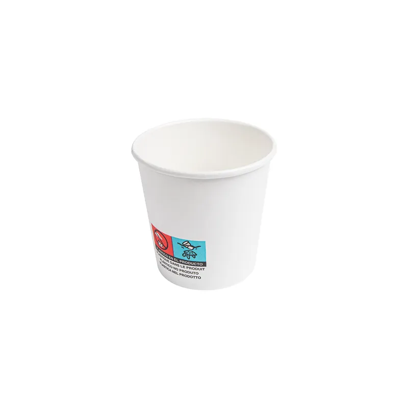 GOBELETS BOISSONS CHAUDES 1 PAROI  120 ML - 4 oz 230 + 18 PE G/M2 Ø6,2/4,5x6 CM BLANC CARTON (1000 UNITÉ)