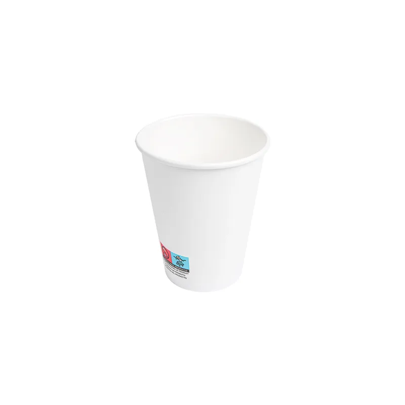 GOBELETS BOISSONS CHAUDES 1 PAROI  360 ML - 12 oz 300 + 18 PE G/M2 Ø9/6x11 CM BLANC CARTON (900 UNITÉ)