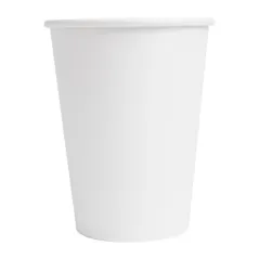 GOBELETS BOISSONS CHAUDES 1 PAROI  360 ML - 12 oz 300 + 18 PE G/M2 Ø9/6x11 CM BLANC CARTON (900 UNITÉ)