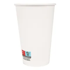 GOBELETS BOISSONS CHAUDES 1 PAROI  480 ML - 16 oz 300 + 18 PE G/M2 Ø9/6x13,2 CM BLANC CARTON (1000 UNITÉ)