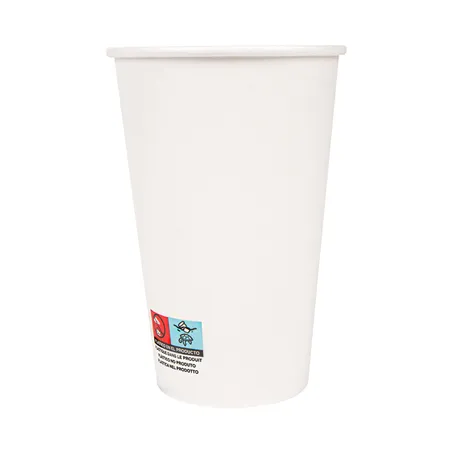 GOBELETS BOISSONS CHAUDES 1 PAROI  480 ML - 16 oz 300 + 18 PE G/M2 Ø9/6x13,2 CM BLANC CARTON (1000 UNITÉ)