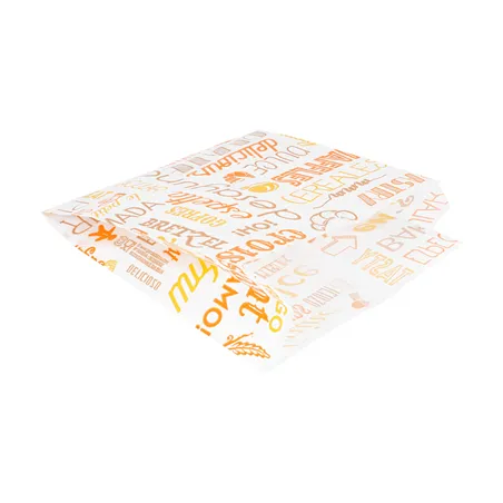 SACHETS CROISSANTS 'ORANGE PAROLE' 33 G/M2 12+5x14 CM BLANC CELLULOSE (500 UNITÉ)
