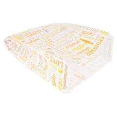 SACHETS CROISSANTS 'ORANGE PAROLE' 33 G/M2 19+8x26 CM BLANC CELLULOSE (500 UNITÉ)