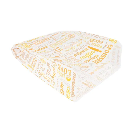 SACHETS CROISSANTS 'ORANGE PAROLE' 33 G/M2 19+8x26 CM BLANC CELLULOSE (500 UNITÉ)