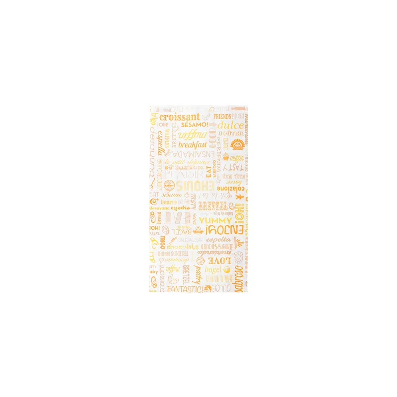 SACHETS CROISSANTS 'ORANGE PAROLE' 33 G/M2 19+8x35 CM BLANC CELLULOSE (250 UNITÉ)