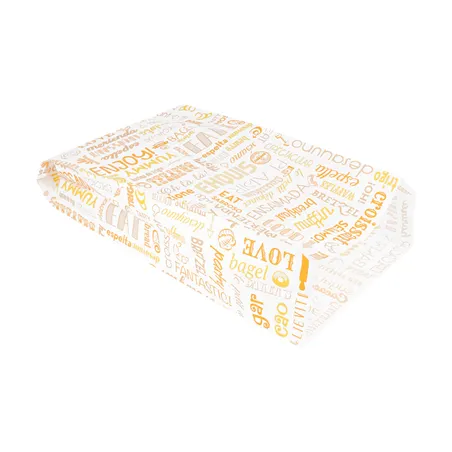 SACHETS CROISSANTS 'ORANGE PAROLE' 33 G/M2 19+8x35 CM BLANC CELLULOSE (250 UNITÉ)