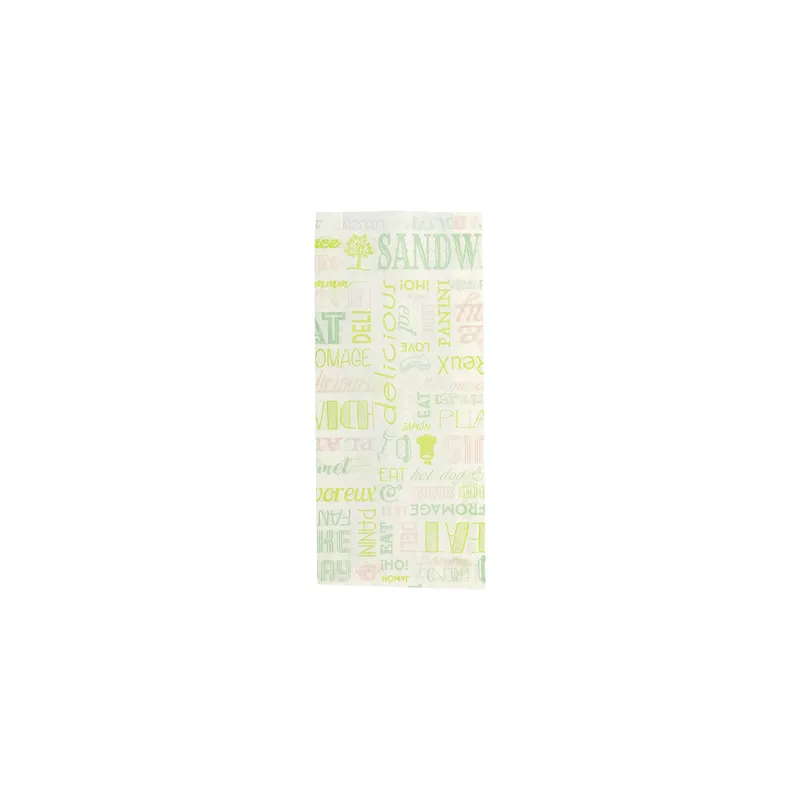 SACS SANDWICHS 'GREEN PAROLE' 32 G/M2 12+4x26 CM BLANC PARCH.INGRAISSABLE (500 UNITÉ)