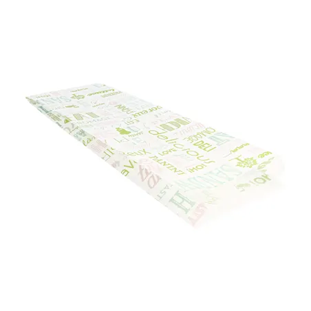 SACS BAGUETTTE GARNI 'GREEN PAROLE' 32 G/M2 12+4x35 CM BLANC PARCH.INGRAISSABLE (500 UNITÉ)