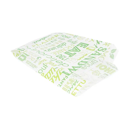 POCHETTES HAMBURGERS 'GREEN PAROLE' 32 G/M2 12+7x18 CM VERT PARCH.INGRAISSABLE (500 UNITÉ)