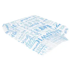POCHETTES HAMBURGERS 'BLUE PAROLE' 32 G/M2 14+7x22 CM BLEU PARCH.INGRAISSABLE (500 UNITÉ)