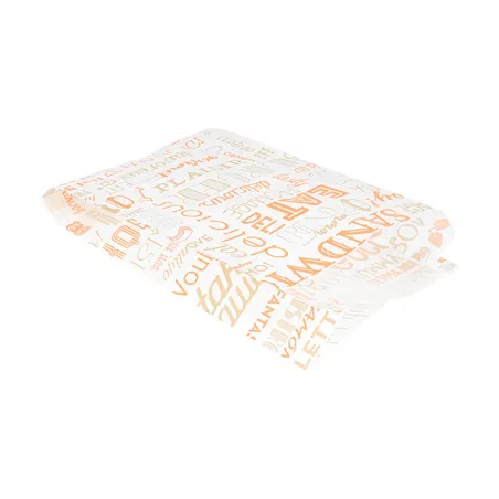 POCHETTES HAMBURGERS 'ORANGE PAROLE' 32 G/M2 14+7x22 CM ORANGE PARCH.INGRAISSABLE (500 UNITÉ)