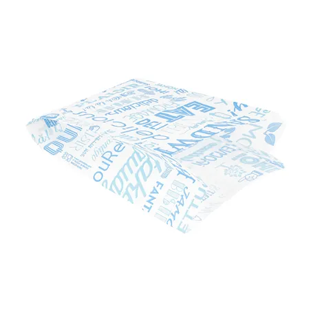 POCHETTES HAMBURGERS 'BLUE PAROLE' 32 G/M2 12+7x18 CM BLEU PARCH.INGRAISSABLE (500 UNITÉ)