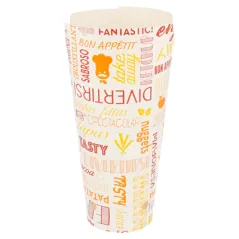 GOBELETS À FRITES AVEC FERMETURE 'PAROLE' 22 OZ - 660 ML 220 + 18PE G/M2 8,5x18 CM BLANC CARTON (50 UNITÉ)