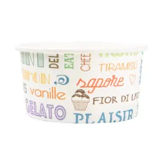 POTS À GLACES 'PAROLE' 180 ML 250 + 18 PE G/M2 Ø 8,7x5,2 CM BLANC CARTON (2000 UNITÉ)