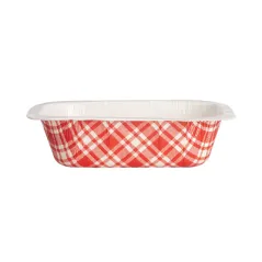 BARQUETTES THERMO FIXANTES GN1/8 'VICHY' 505 ML 360 G/M2 + 25G/M2 PET 16,1x12,9x4,3 CM BLANC CARTON (720 UNITÉ)