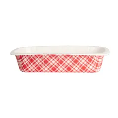 BARQUETTES THERMO FIXANTES GN1/4 'VICHY' 1450 ML 430 G/M2 + 25G/M2 PET 26,3x16x5,5 CM BLANC CARTON (360 UNITÉ)