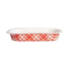 BARQUETTES THERMO FIXANTES 'VICHY' 240 ML 390 G/M2 + 25G/M2 PET 16x10x2,5 CM BLANC CARTON (1200 UNITÉ)