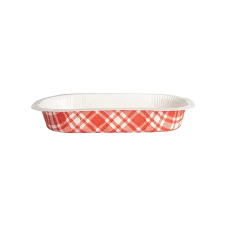 BARQUETTES THERMO FIXANTES 'VICHY' 240 ML 390 G/M2 + 25G/M2 PET 16x10x2,5 CM BLANC CARTON (1200 UNITÉ)