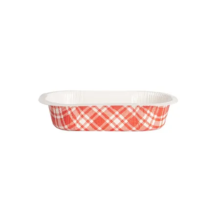 BARQUETTES THERMO FIXANTES 'VICHY' 325 ML 390 G/M2 + 25G/M2 PET 16x10x3,5 CM BLANC CARTON (1000 UNITÉ)