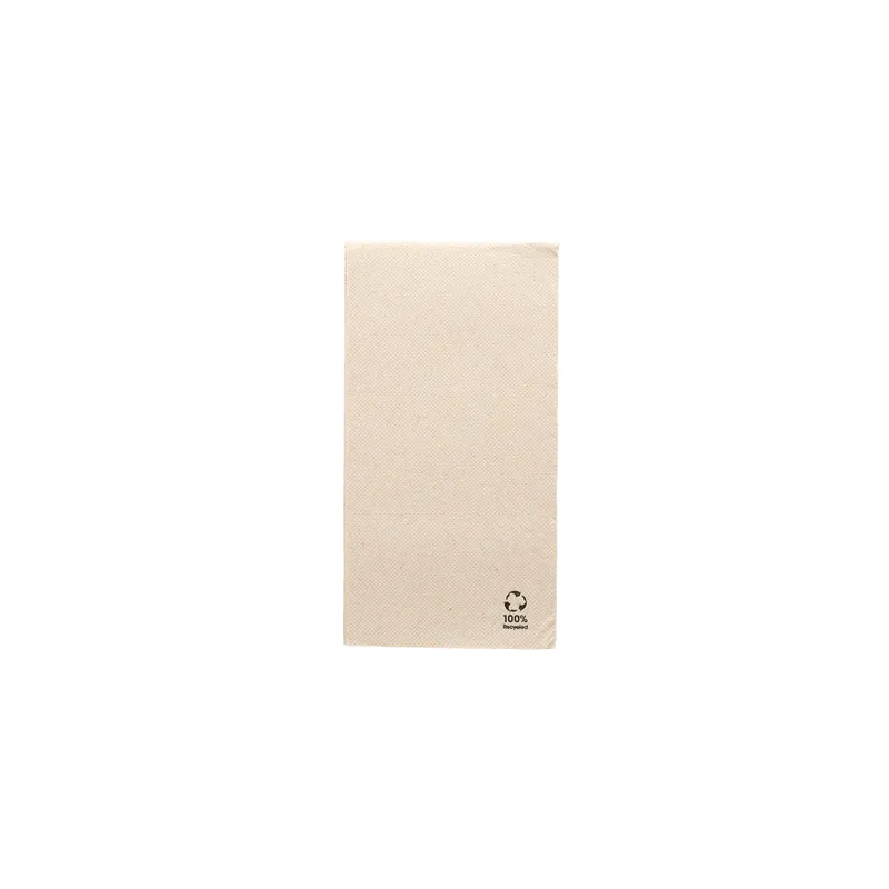SERVIETTES ECOLABEL P. 1/8 DOUBLE POINT  19 G/M2 40x40 CM NATUREL OUATE RECYCLÉE (1200 UNITÉ)