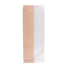 SACHETS POUR SANDWICHES AVEC FENÊTRE ECO PFAS FREE 'JUST PAPER' 40 G/M2 9+5,5x26 CM NATUREL PARCH.INGRAISSABLE (250 UNITÉ)