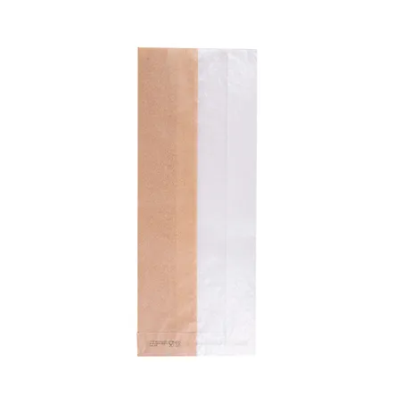SACHETS POUR SANDWICHES AVEC FENÊTRE ECO PFAS FREE 'JUST PAPER' 40 G/M2 12+6x30 CM NATUREL PARCH.INGRAISSABLE (250 UNITÉ)