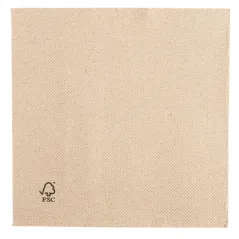 SERVIETTES ECOLABEL DOUBLE POINT  19 G/M2 30x30 CM NATUREL OUATE RECYCLÉE (1800 UNITÉ)
