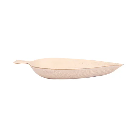 RÉCIPIENT FEUILLE BIONIC  9x6x1,2 CM NATUREL BAGASSE (1000 UNITÉ)