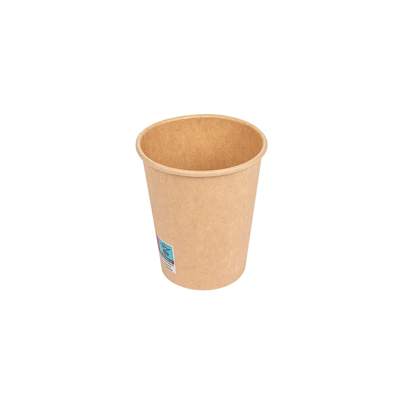 GOBELETS BOISSONS CHAUDES 1 PAROI  240 ML - 8 oz 280 + 18 PE G/M2 Ø8/5,6x9,2 CM MARRON CARTON (1000 UNITÉ)