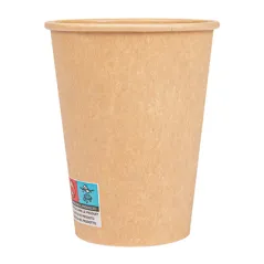 GOBELETS BOISSONS CHAUDES 1 PAROI  360 ML - 12 oz 300 + 18 PE G/M2 Ø9/6x11 CM MARRON CARTON (1000 UNITÉ)