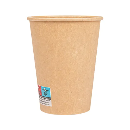 GOBELETS BOISSONS CHAUDES 1 PAROI  360 ML - 12 oz 300 + 18 PE G/M2 Ø9/6x11 CM MARRON CARTON (1000 UNITÉ)