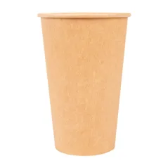 GOBELETS BOISSONS CHAUDES 1 PAROI  480 ML - 16 oz 300 + 18 PE G/M2 Ø9/6x13,2 CM MARRON CARTON (1000 UNITÉ)